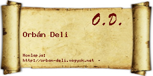Orbán Deli névjegykártya