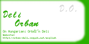 deli orban business card